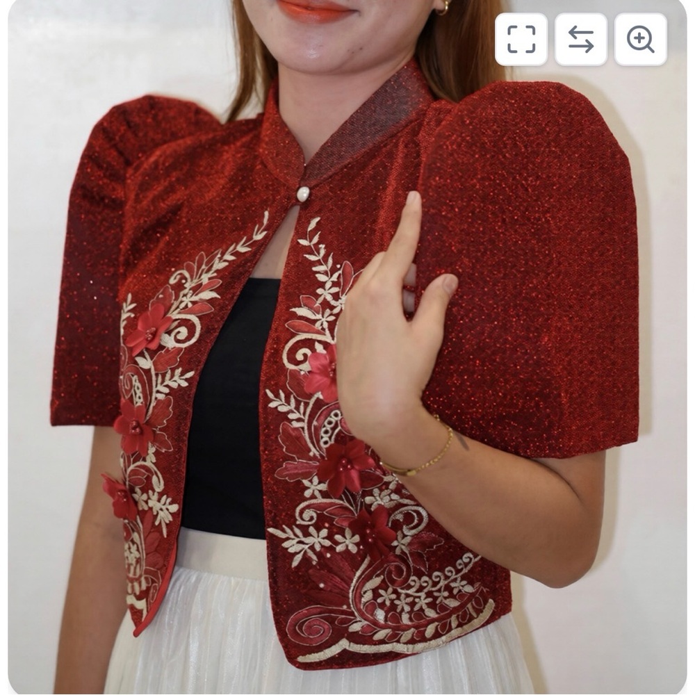 Filipiniana Bolero Lady Barong Traditional National Costume  embroidery
